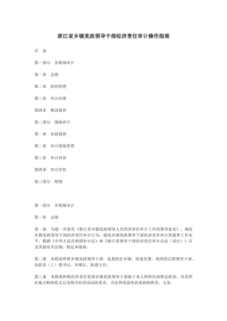 浙江省乡镇党政领导干部经济责任审计操作指南