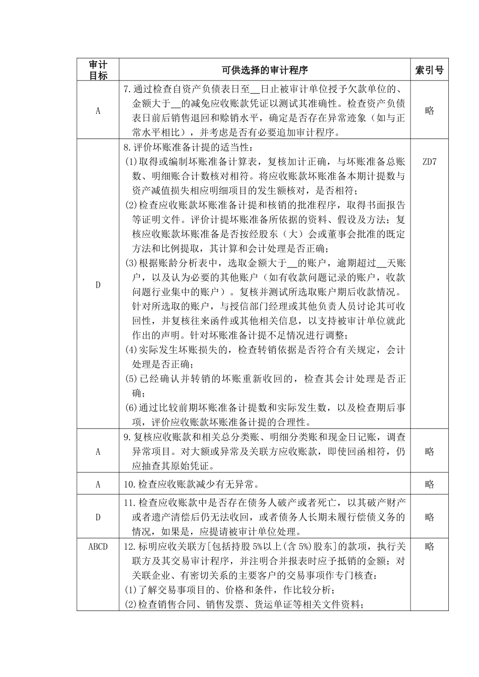 企业应收账款管理表格_第3页