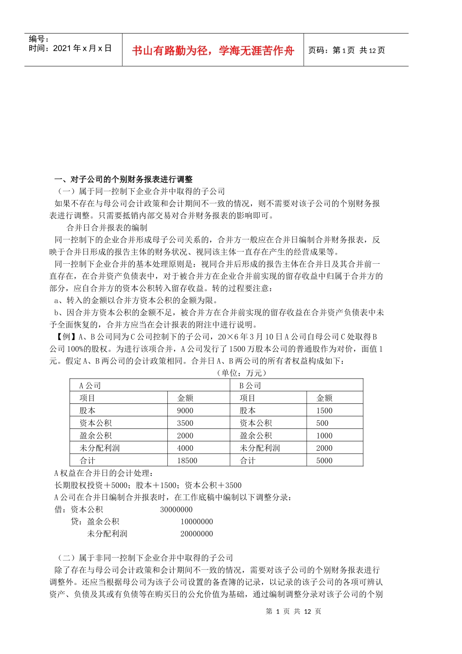 企业合并财务报表_第1页