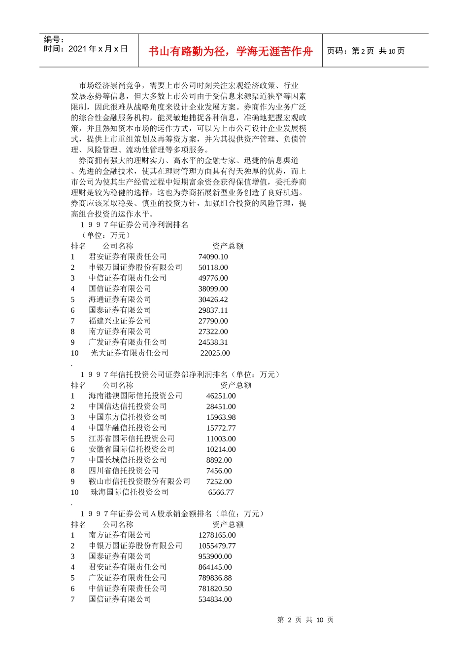 中国证券股票承销业务日益活跃券商竞争日趋激烈_第2页