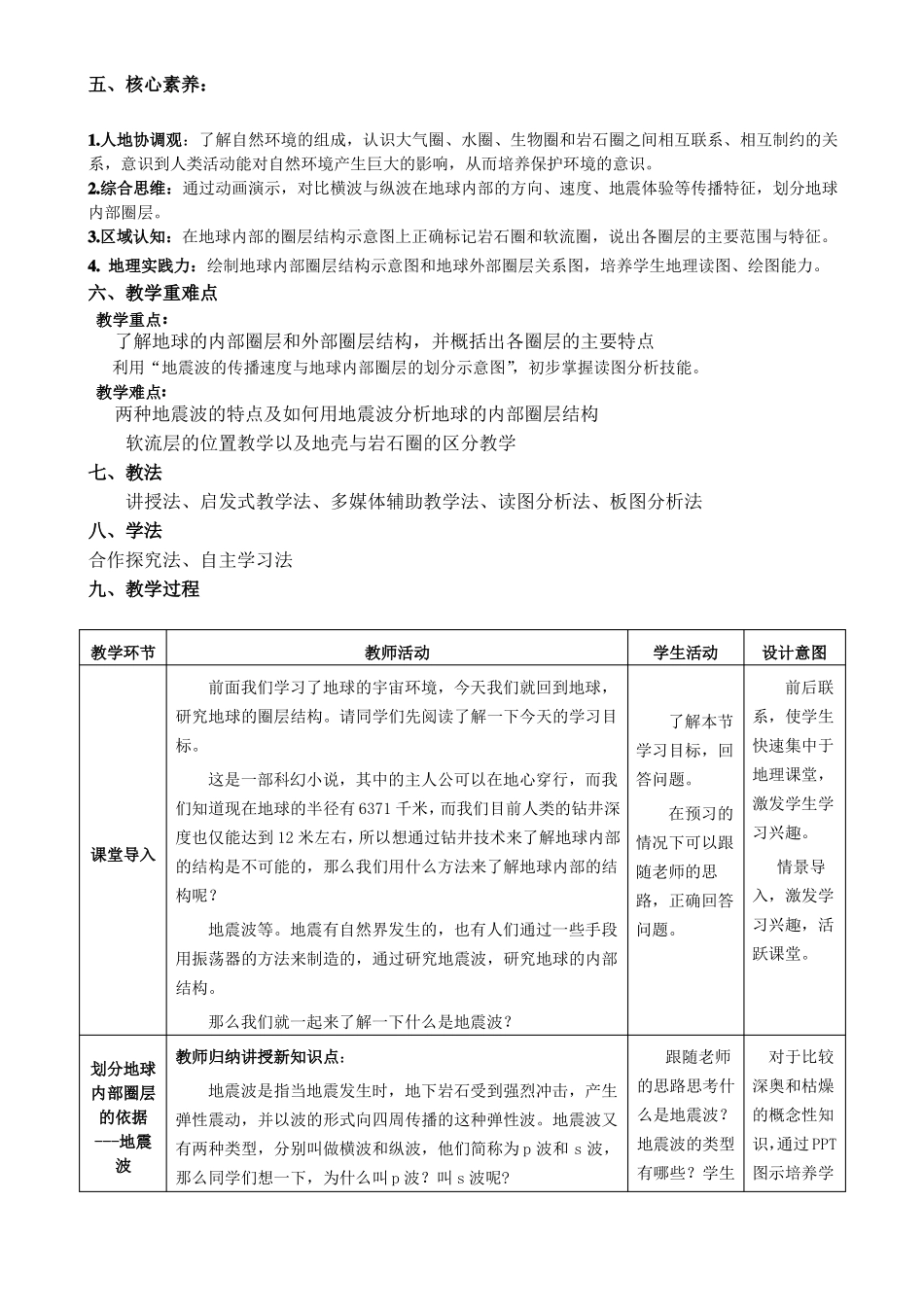 地球的圈层结构教学设计_第2页