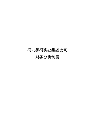 河北某公司财务分析制度