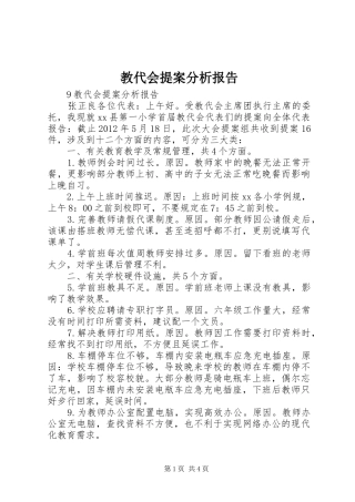 教代会提案分析报告