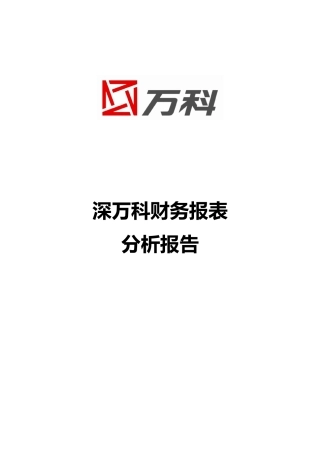 深某地产财务报表分析报告