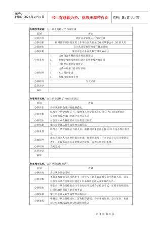 办事程序名称：会计从业资格证书档案转调
