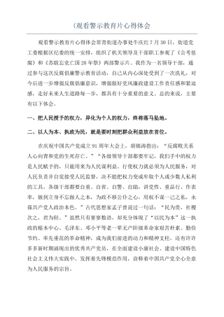 观看警示教育片心得体会