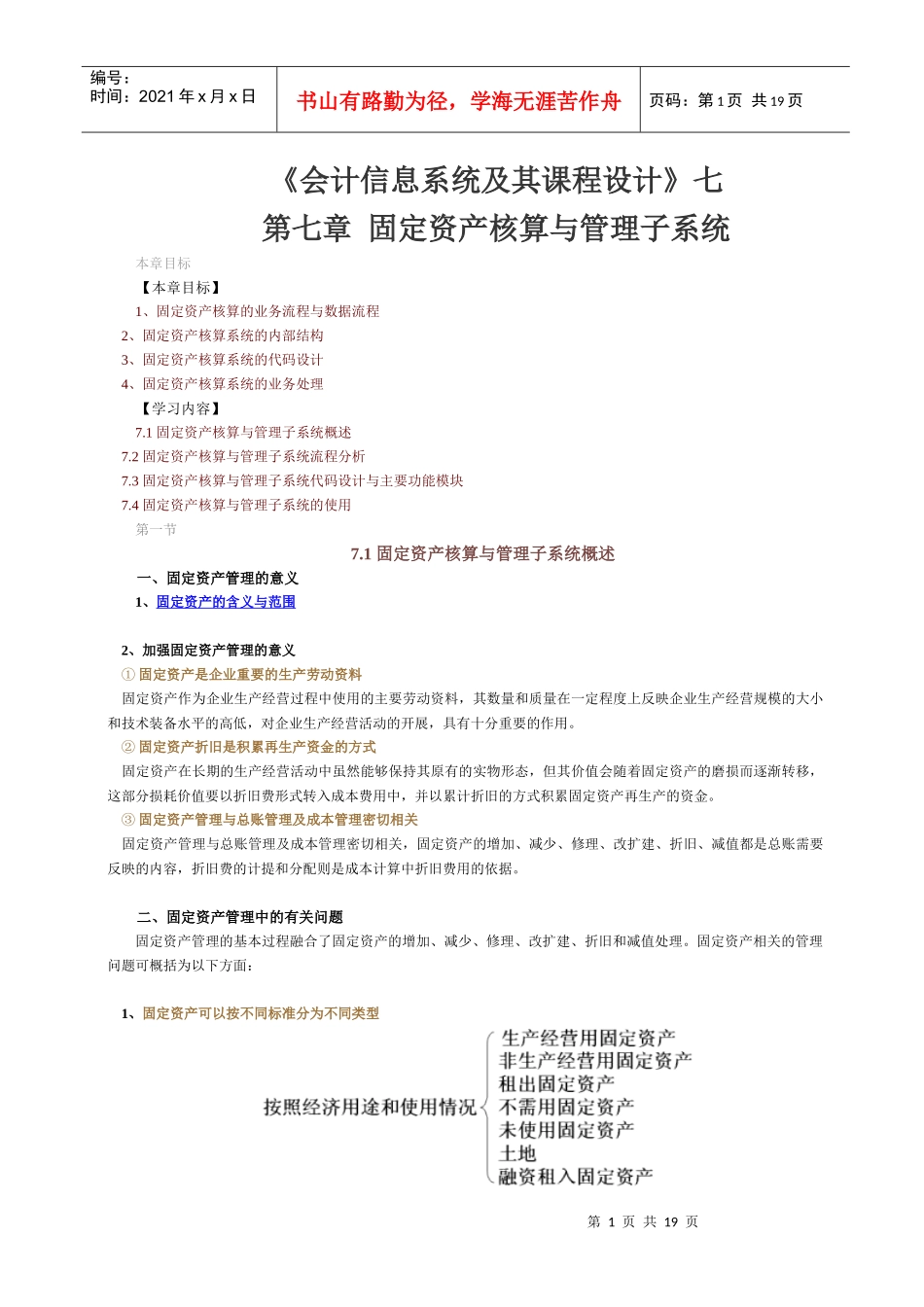 《会计信息系统及其课程设计》七_第1页