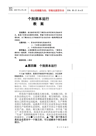 个别资本运行