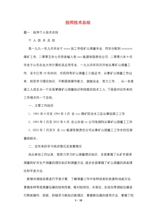 技师技术总结