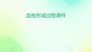 血栓形成过程课件