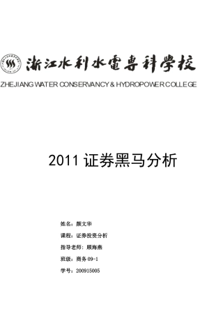证券投资分析报告