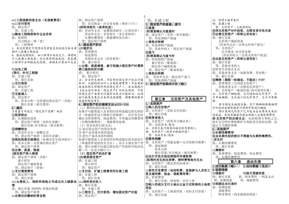 (简化) XXXX会计分录大全(10页浓缩版)_第3页