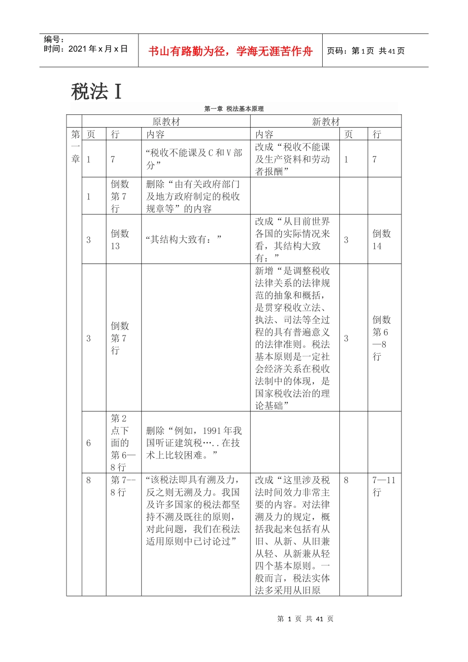 X年注税(税法1)教材增减部分_第1页