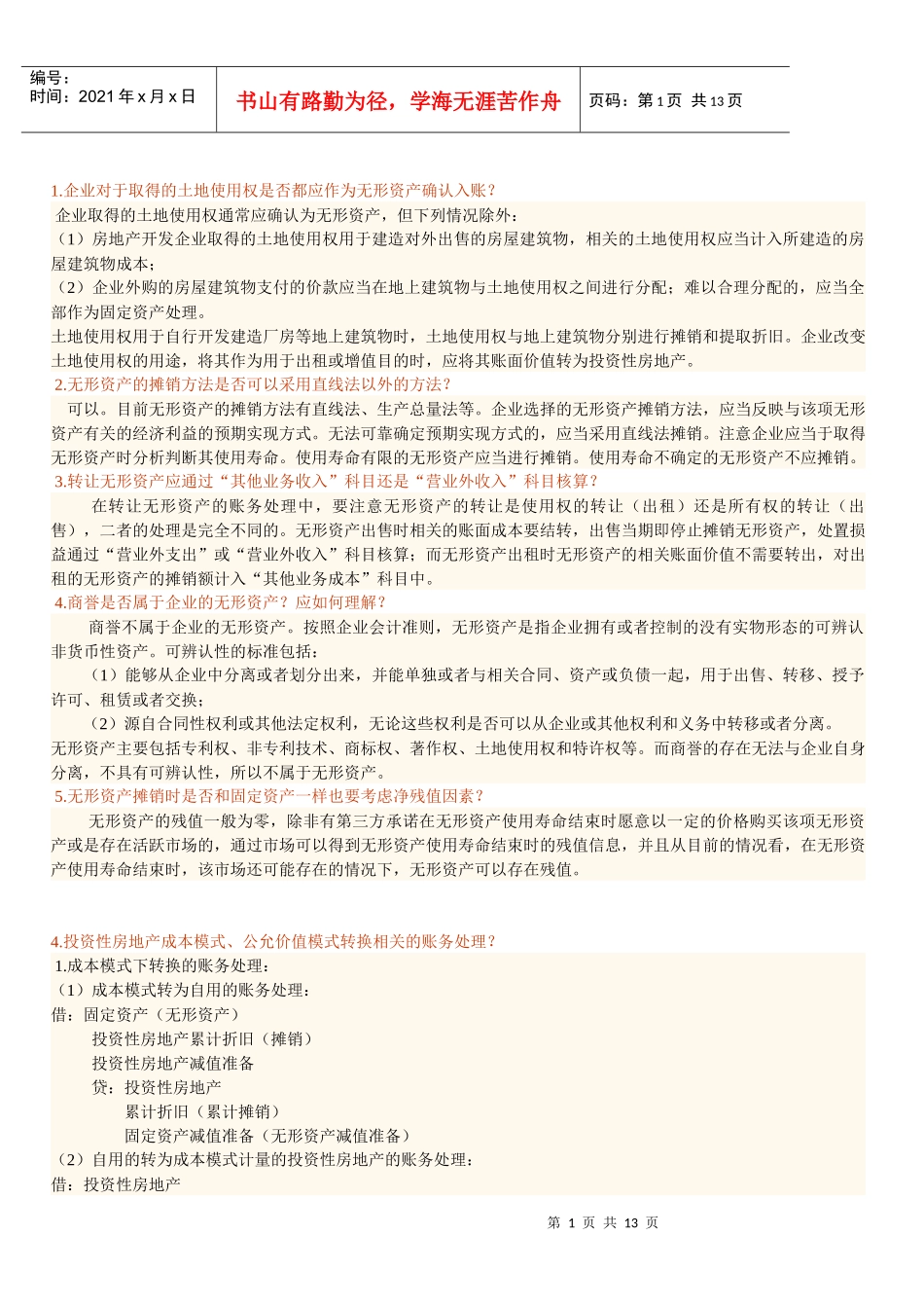 中级会计实务常见疑难问题汇总_第1页