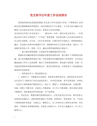 党支部书记年度工作总结报告 