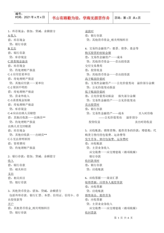 会计从业资格考试 会计分录