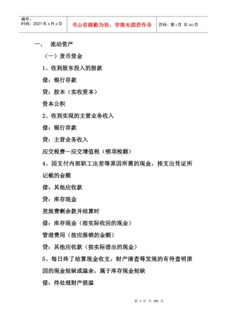 工商企业最新常用财务会计记录分析