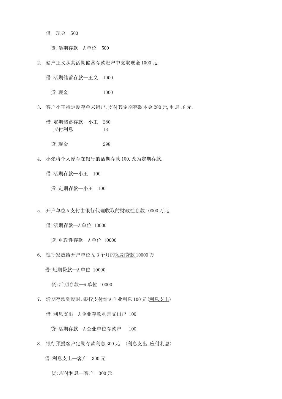 银行知识(会计科目分录)_第2页