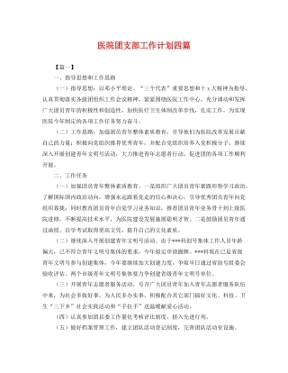 医院团支部工作计划四篇 