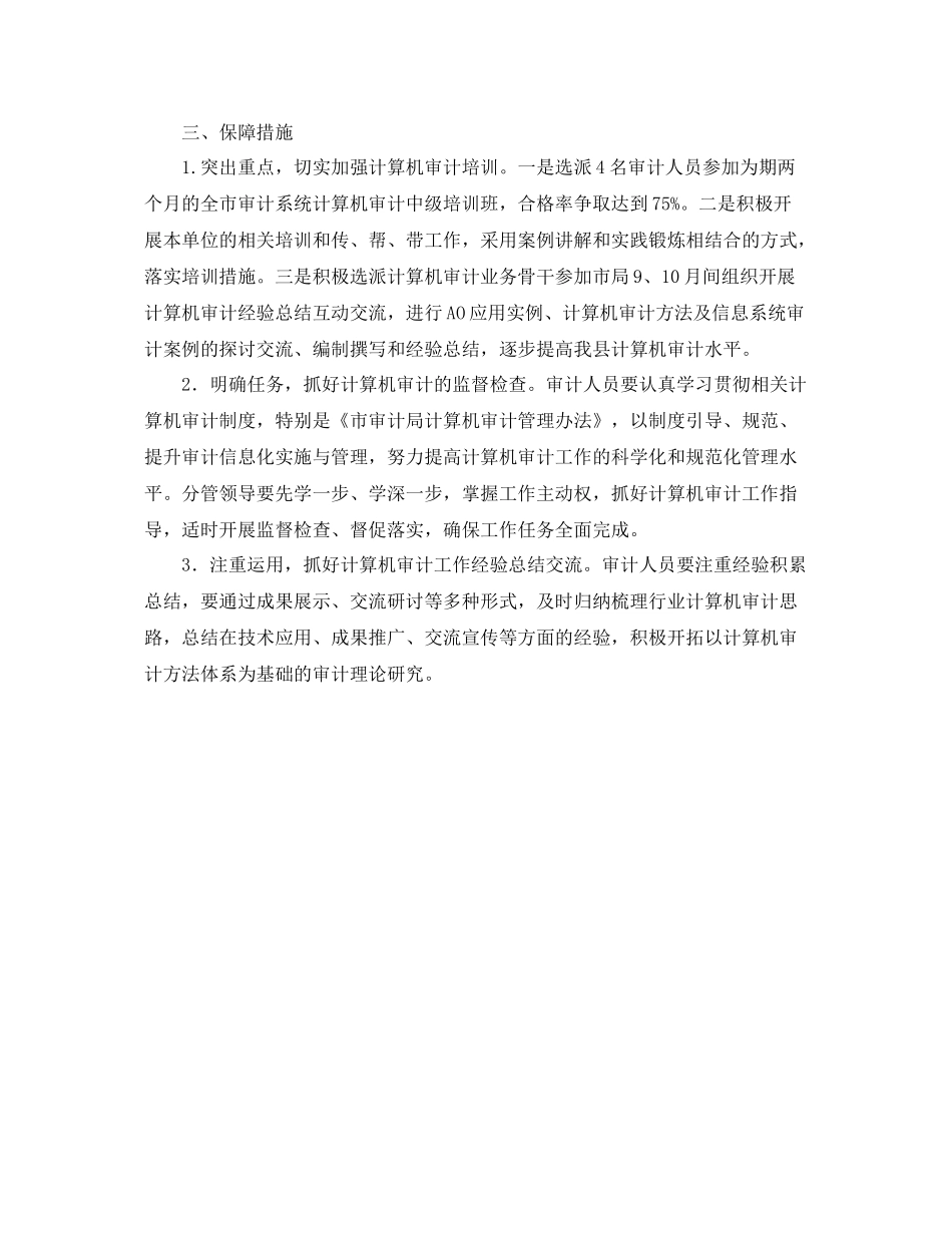 审计局计算机审计工作计划范文 _第3页