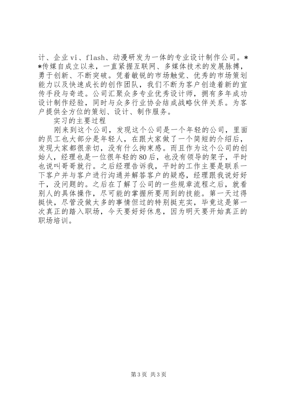 广告传媒公司实习报告范文_第3页