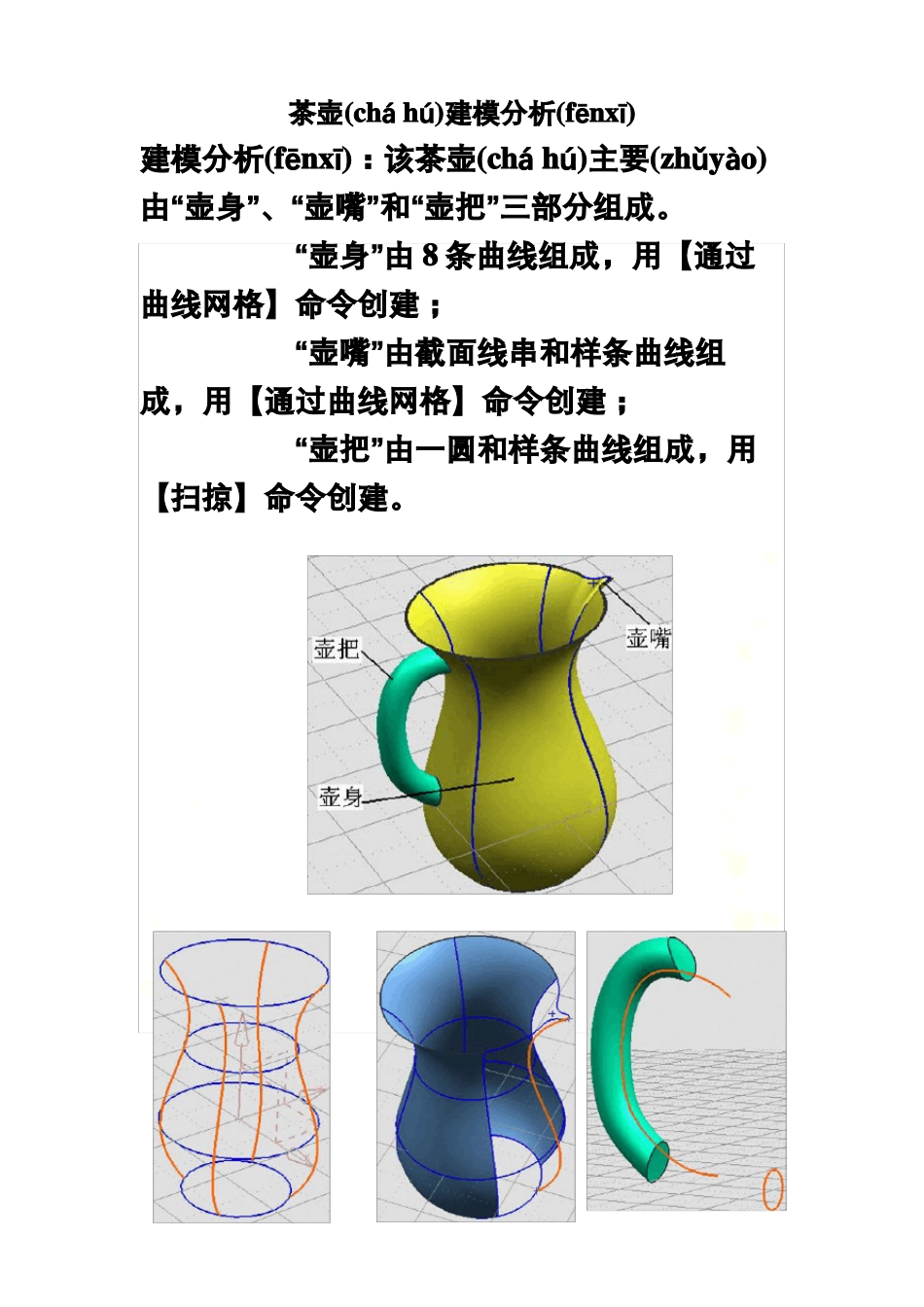 ug-曲面建模实例教程-茶壶建模步骤_第3页