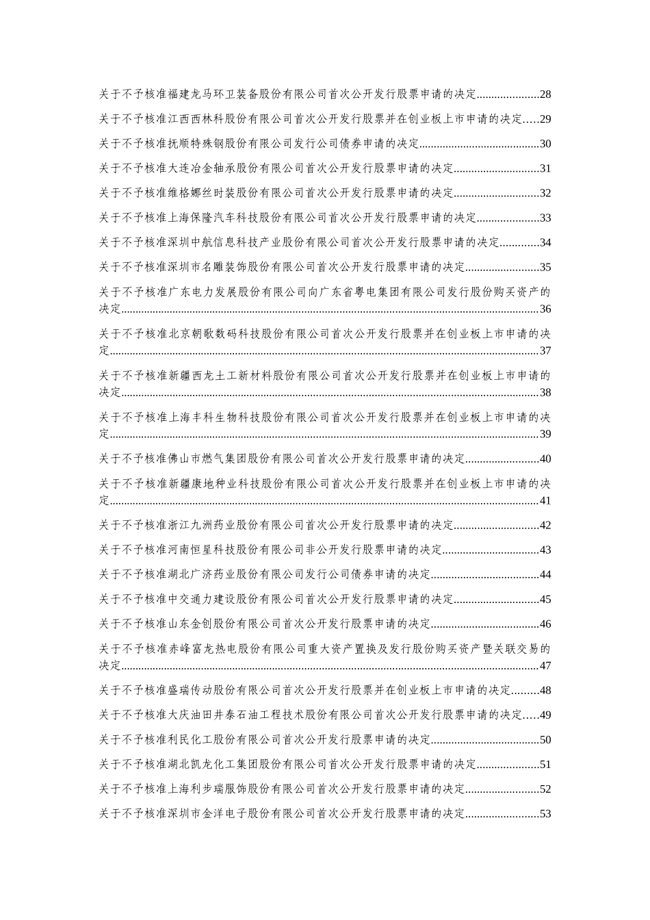 证监会某某年不予核准证券发行申请批复汇总_第3页
