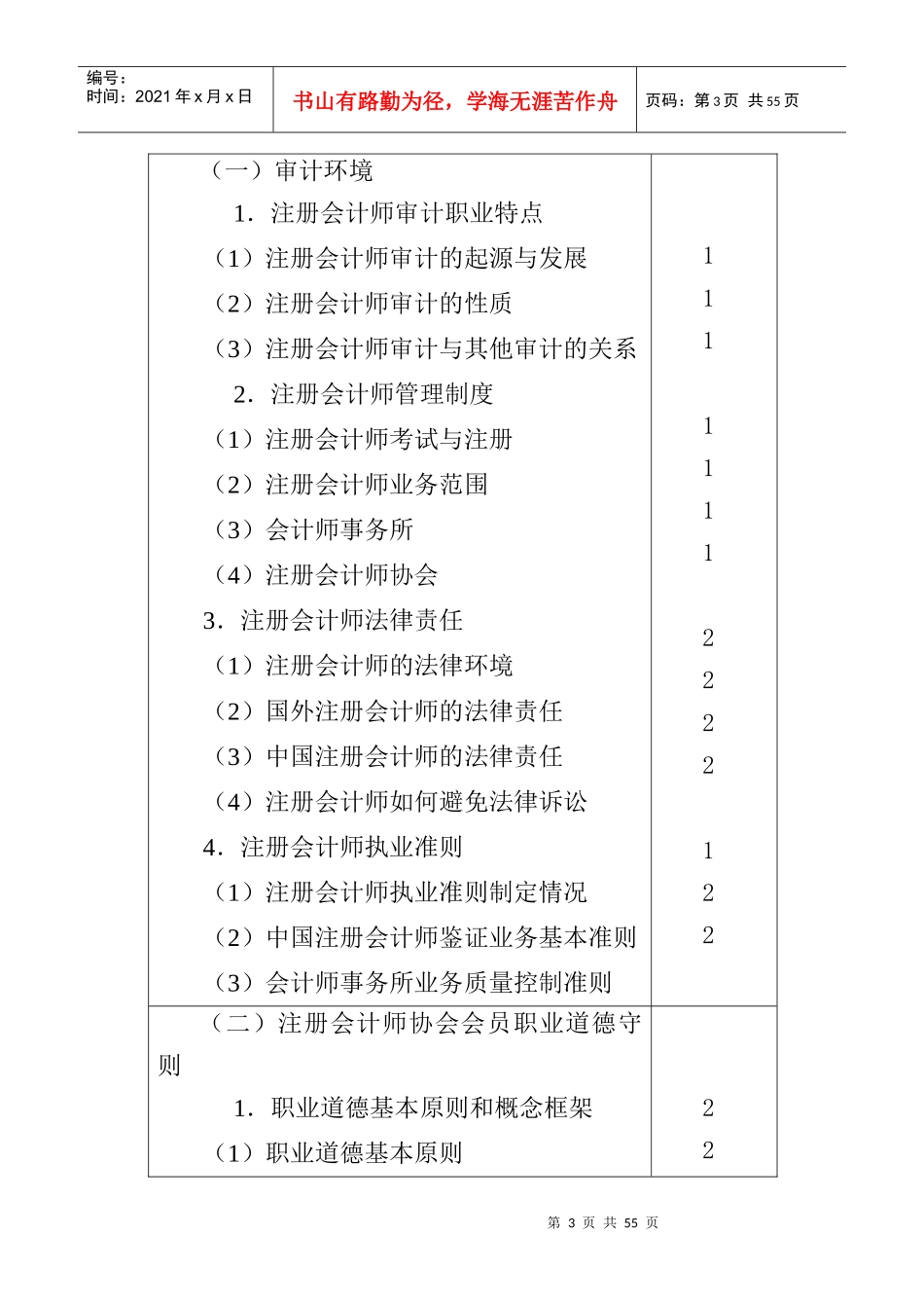 计师专业阶段考试大纲和样题之审计_第3页