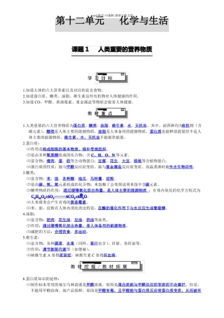 九年级化学人教版第十二单元知识点+习题+方法规律总结