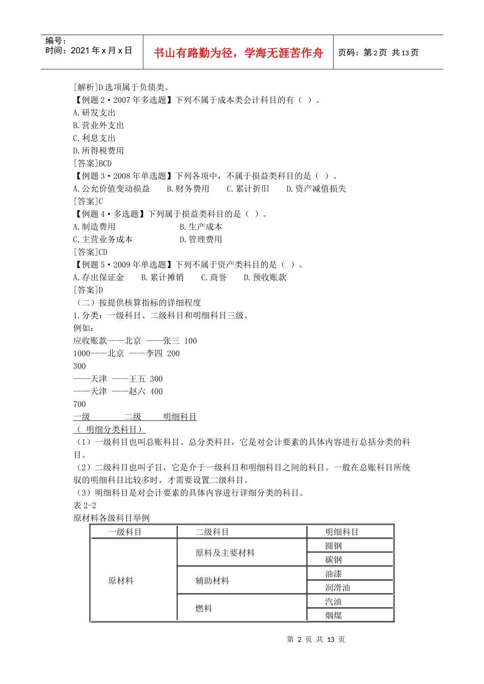XXXX年会计从业资格考试《会计基础》学习讲义2章_第2页