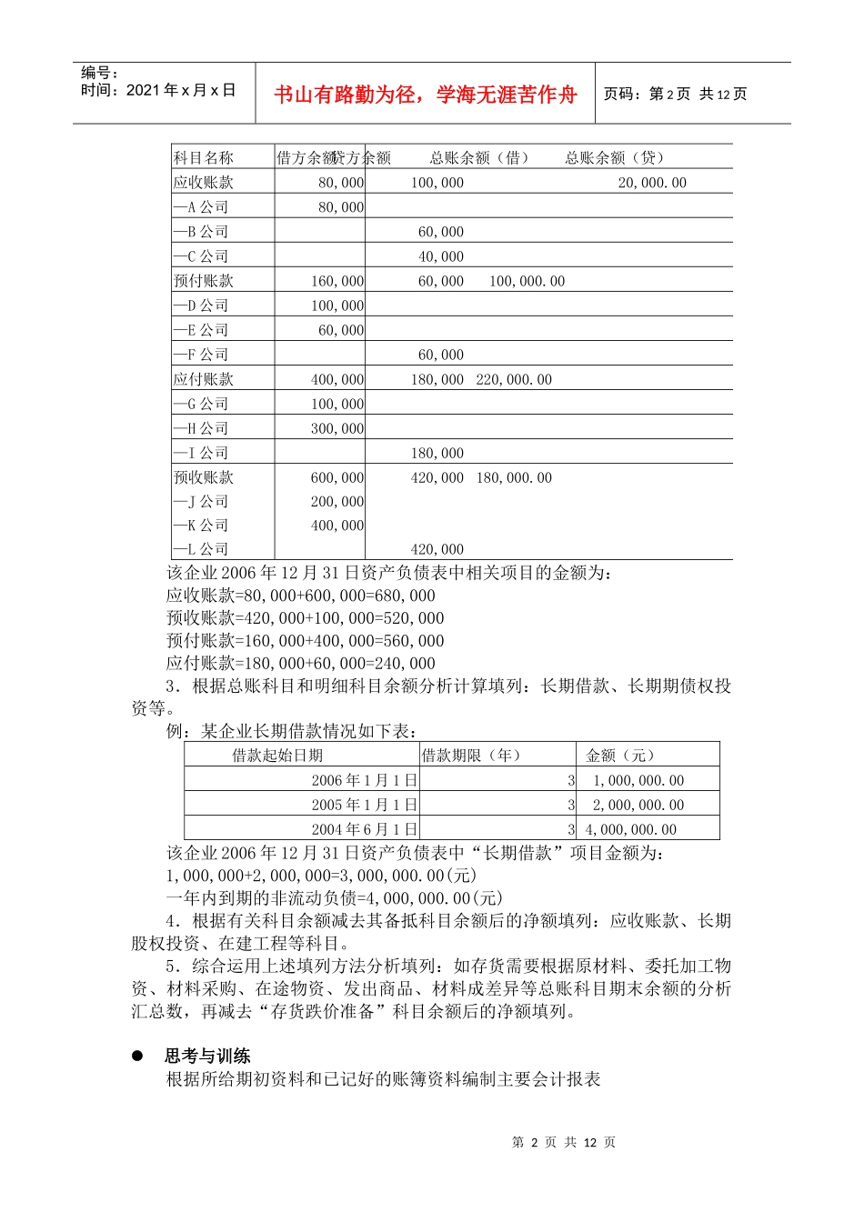 会计报表的编制教案-会计报表的编制_第2页