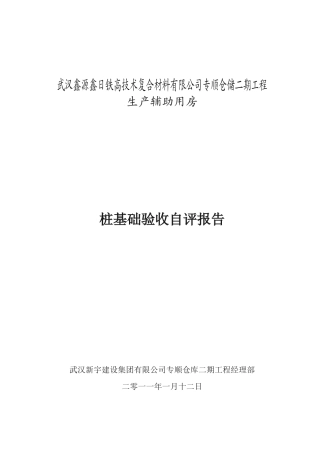 桩基础及下部结构施工质量验收自评报告