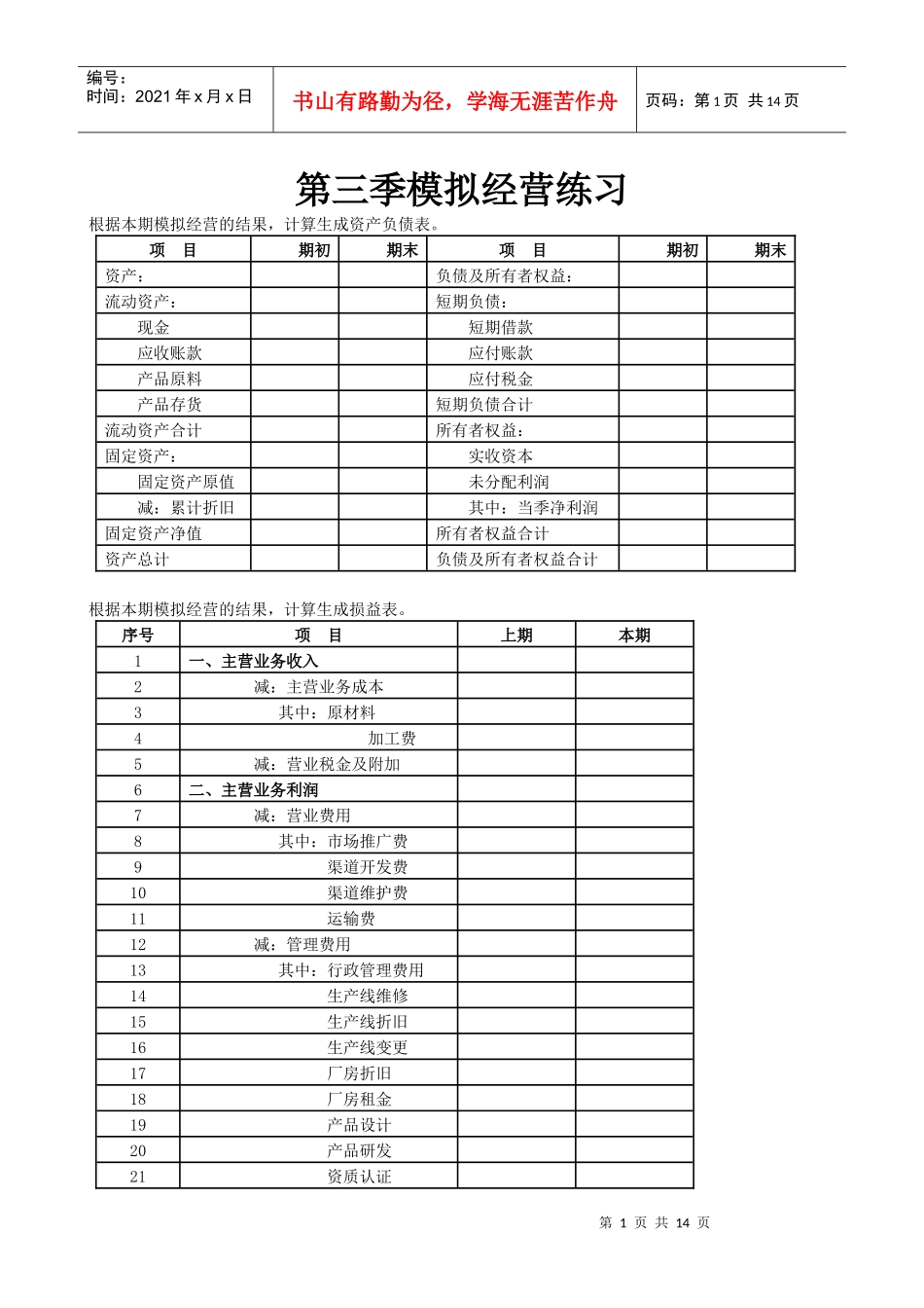 经营之道 财务报表_第1页