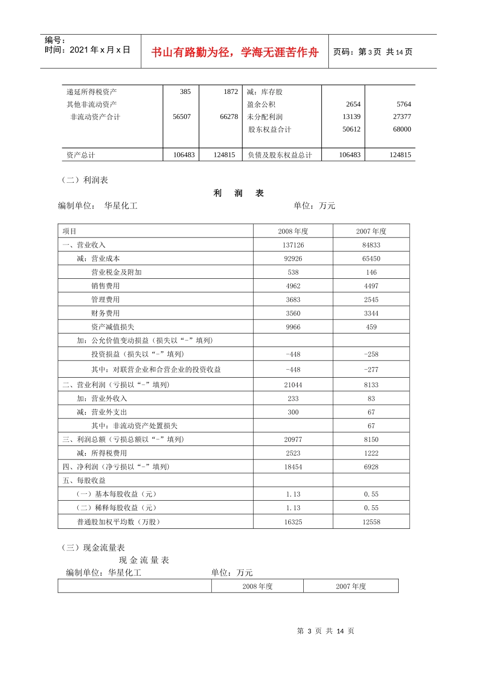 《财务分析综合实验》报告书_第3页