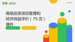 高级投资项目管理和经济效益评价( 75页)课件