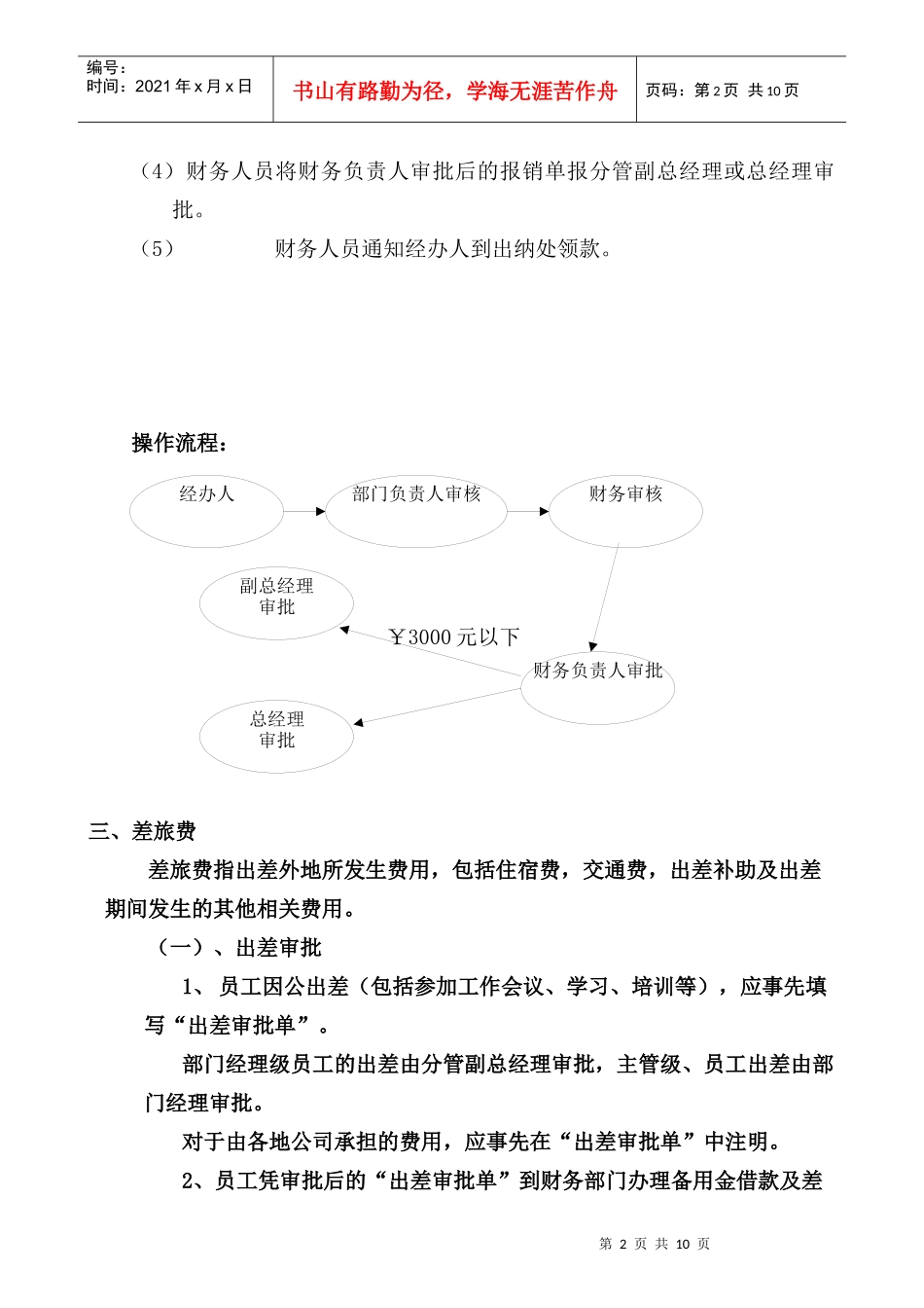 东莞市某贸易有限公司费用报销暂行规定_第2页