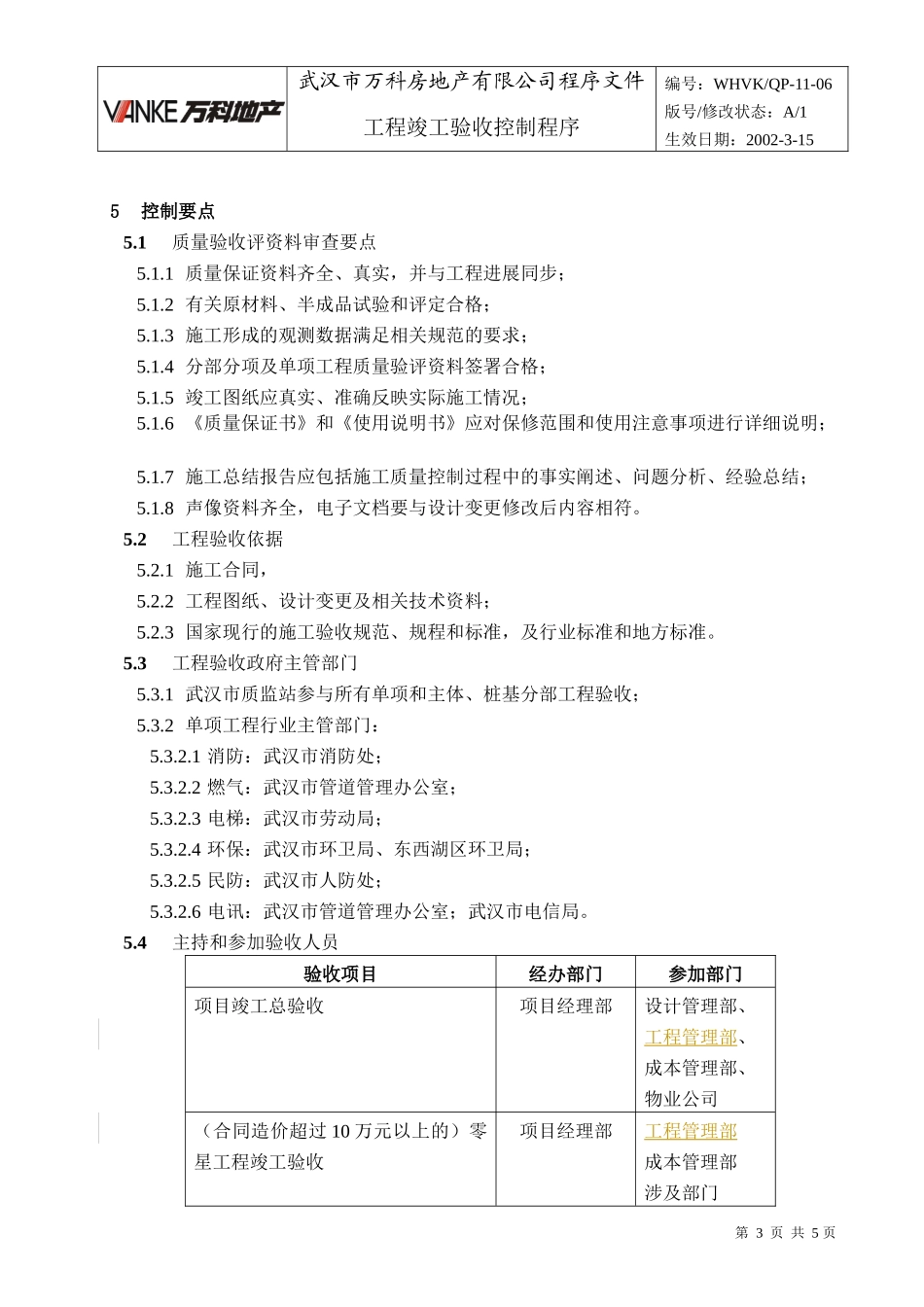 WHVK-QP-11-06工程竣工验收控制程序_第3页