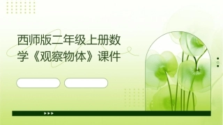 西师版二年级上册数学《观察物体》课件