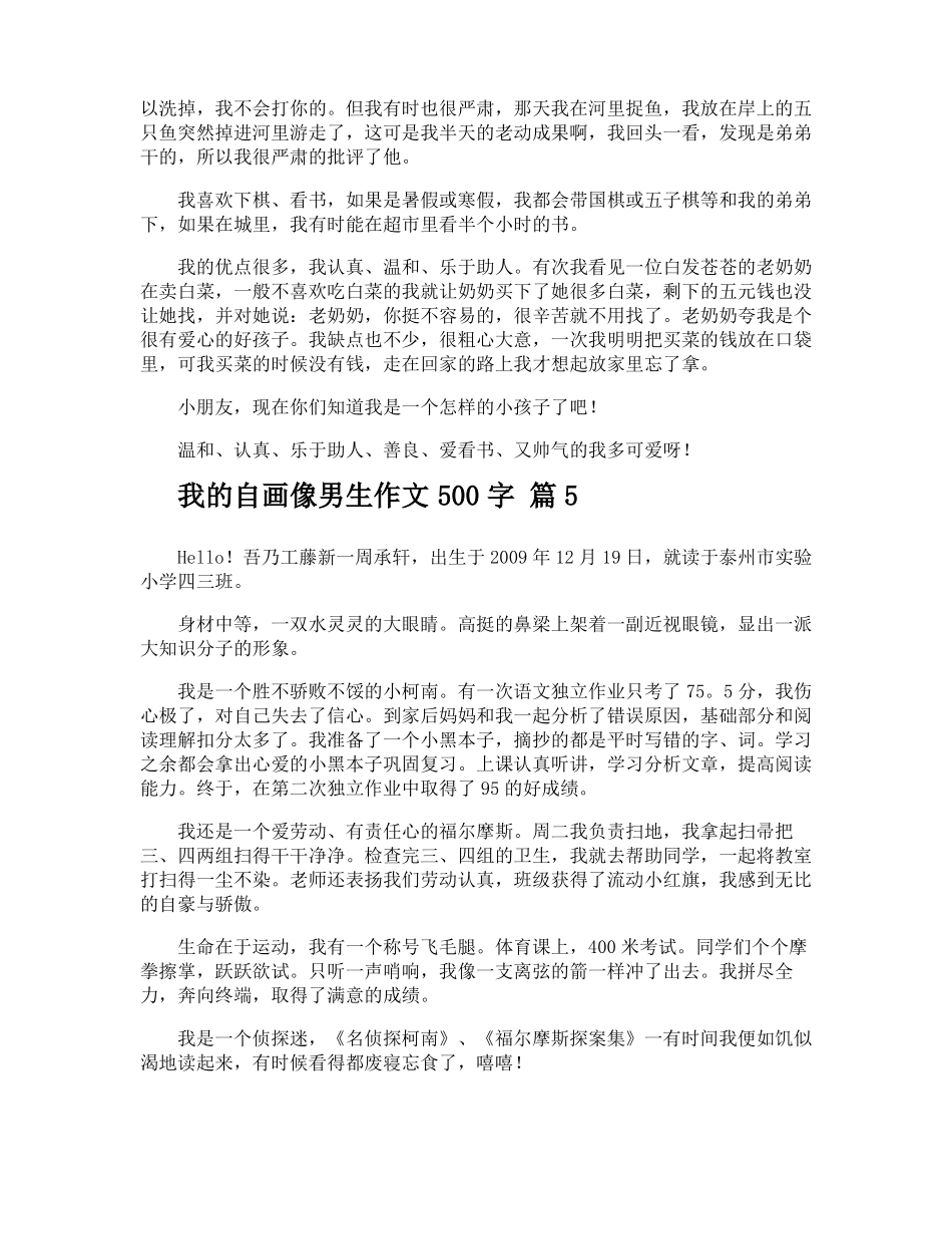 我的自画像男生作文500字_第3页