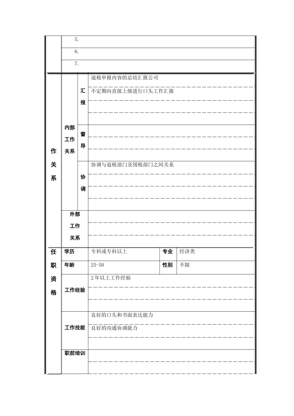 退税现金会计岗位说明书_第2页