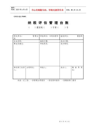 GNGS-QL-PS003)纳税评估管理台账(ok)