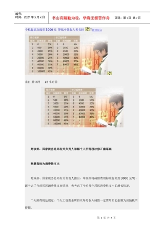 个人所得税调节