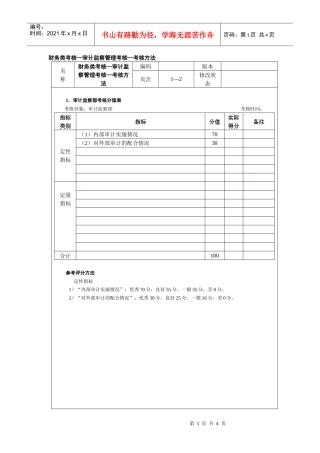 财务类考核―审计监察管理考核01