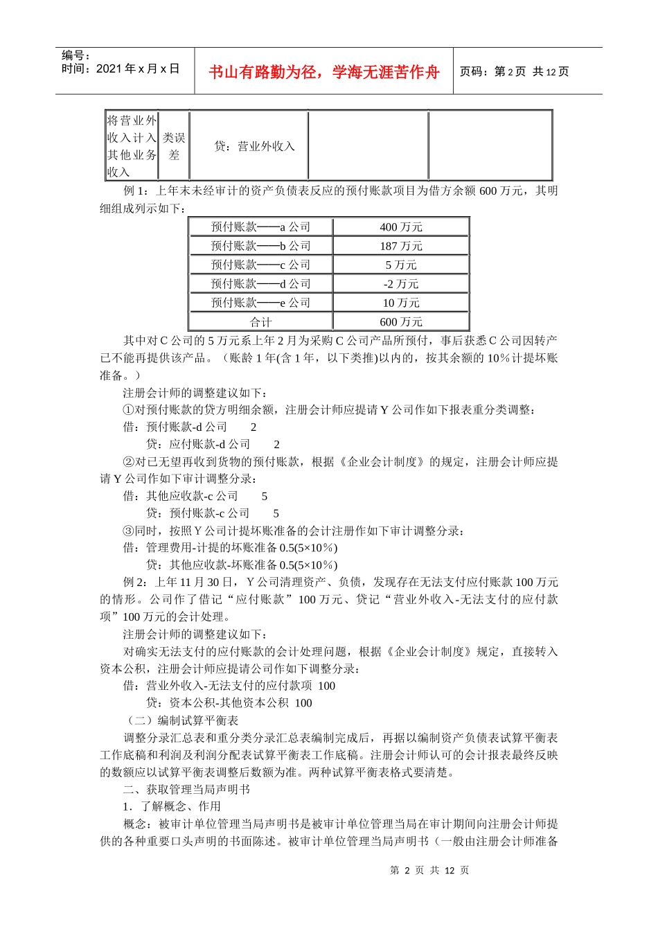 审计报告书的编制要求_第2页
