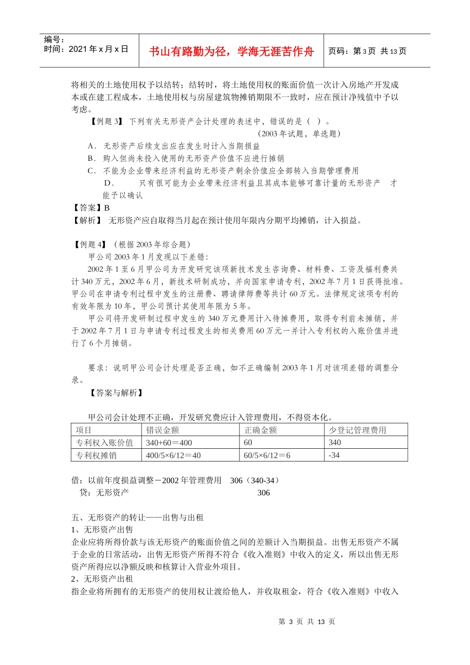 无形资产其他资产及负债考点分析_第3页