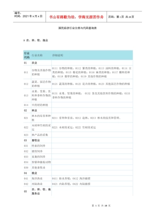 国民经济行业分类与代码查询表