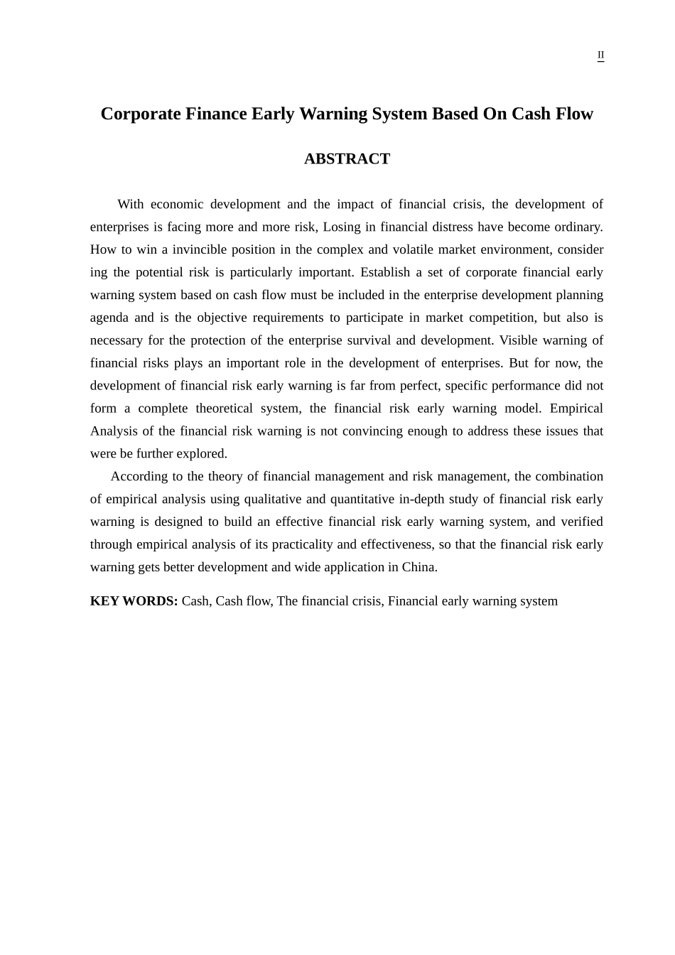 基于现金流量的企业财务预警系统研究_第2页