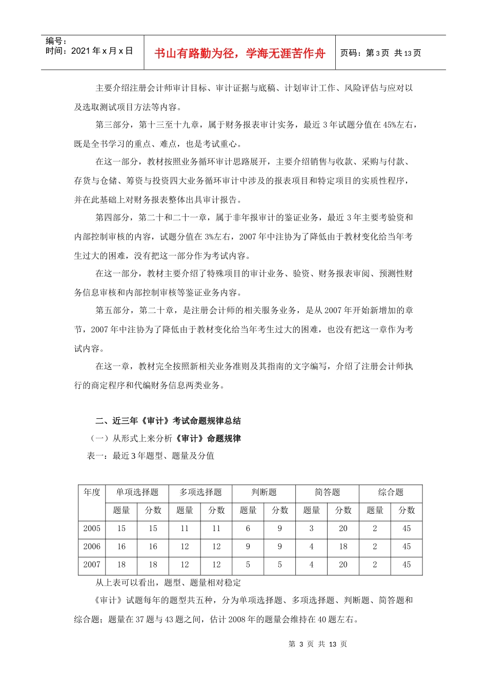 《审计》命题规律总结与趋势预测_第3页