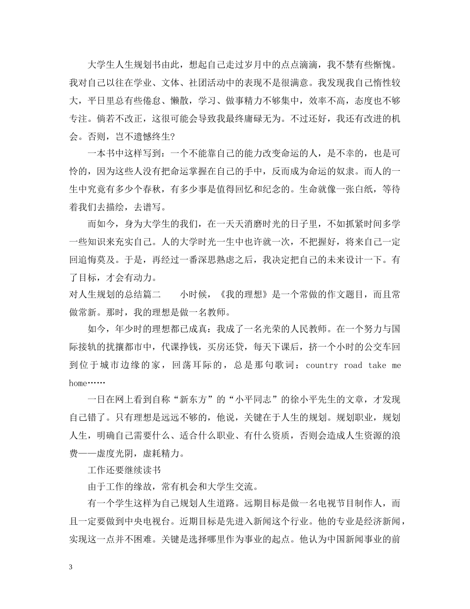 对人生规划的总结 _第3页