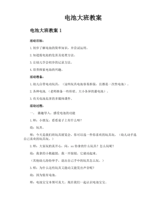 电池大班教案